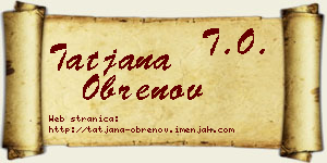 Tatjana Obrenov vizit kartica